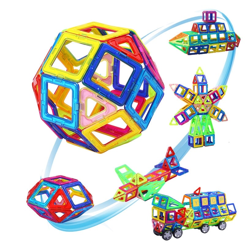 Belro Toy Mini Magnetic Building Blocks for Kids, colorful plastic construction toys with magnetic connectors for creative play