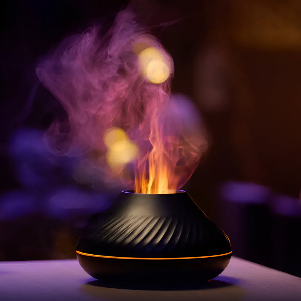 Belro ultrasonic aroma diffuser and humidifier for aromatherapy, showing sleek design and mist output in a health and beauty setting.