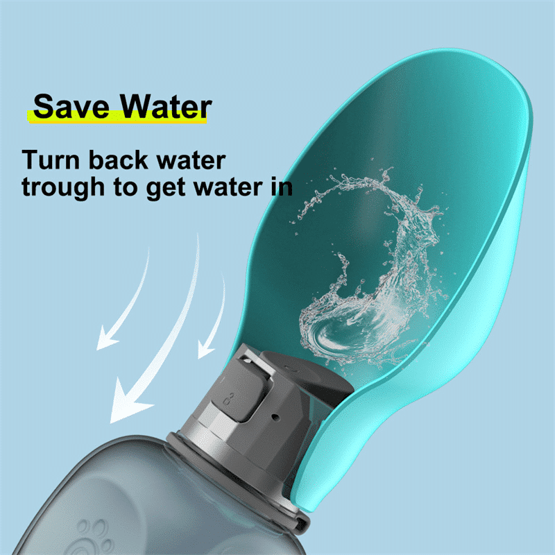 Belro travel water bottle for dogs with foldable leak-proof bowl, large 27.05oz capacity, ideal for pet feeding and hydration on the go.