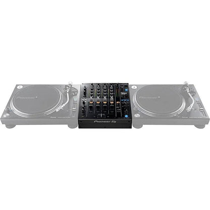 Pioneer DJ DJM-750MK2 4-channel DJ mixer with effects and rekordbox, shown with control knobs and digital display