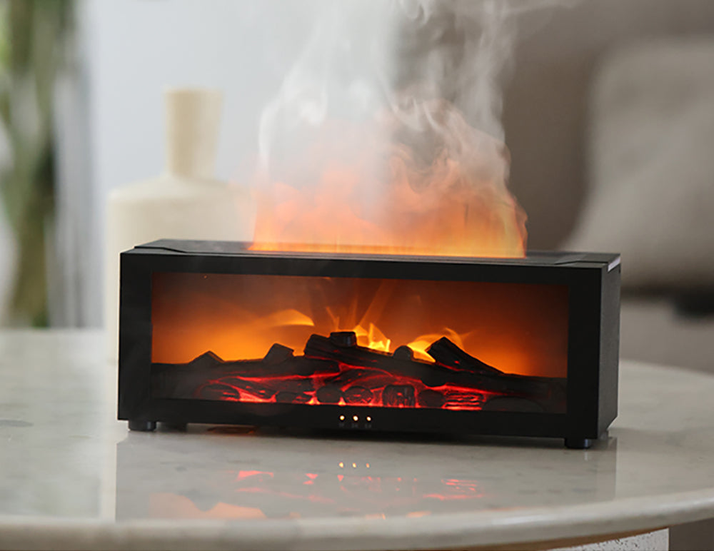 Belro Flame Diffuser Humidifier in sleek design, emitting gentle mist for health and beauty fragrance relaxation.