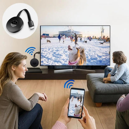 Mivoza wireless screen mirror adapter streaming 1080p for TV and projector, enabling instant big screen sync and mirroring.