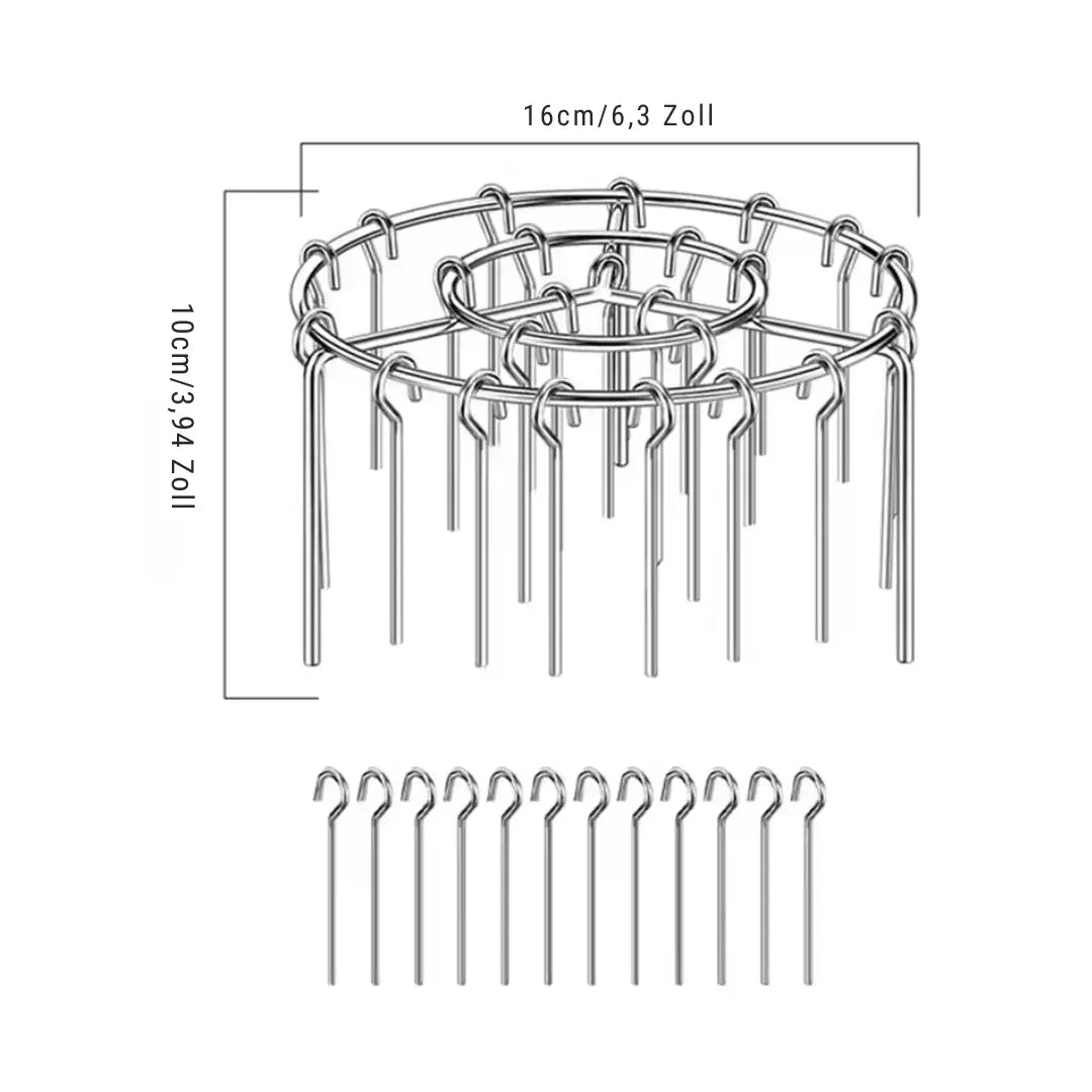 Mivoza kebab grill for air fryers with skewers, promoting even cooking and BBQ flavor in a compact, stainless steel design.