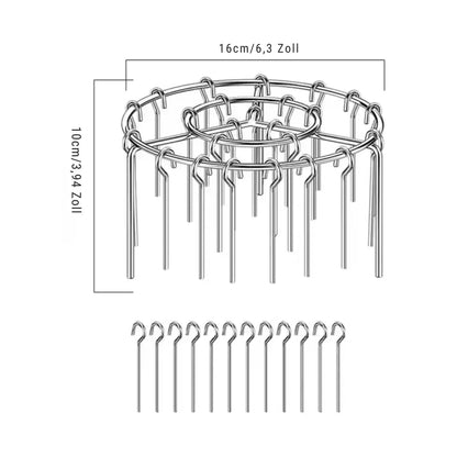 Mivoza kebab grill for air fryers with skewers, promoting even cooking and BBQ flavor in a compact, stainless steel design.