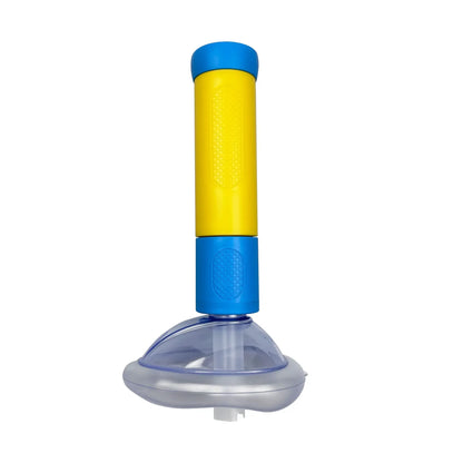 Men's Belro anti-choking device attached to clothing, designed for safety and discreet wear.