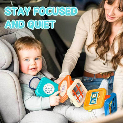 Multifunctional Montessori activity toy from Belro with colorful beads, shapes, and interactive elements for early childhood development.