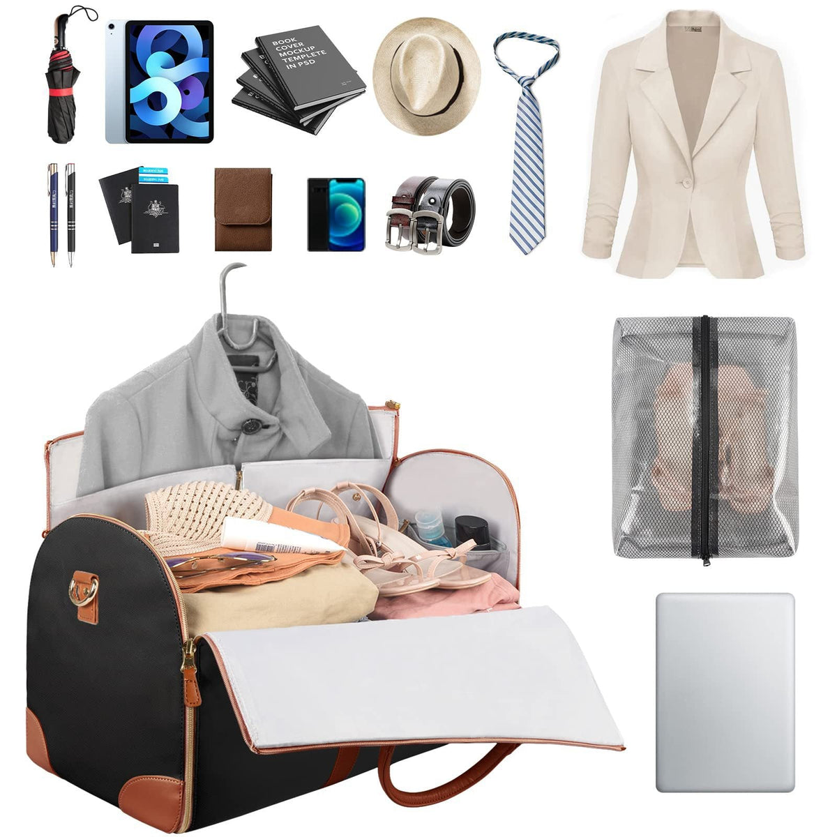 Belro travel bag with extra space for luggage and accessories, featuring durable fabric and multiple compartments.
