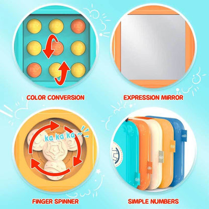 Belro multifunctional Montessori activity toy for children, featuring colorful shapes and engaging educational elements.