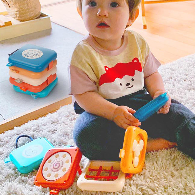 Belro multifunctional Montessori activity toy for children, featuring colorful shapes and engaging interactive elements.