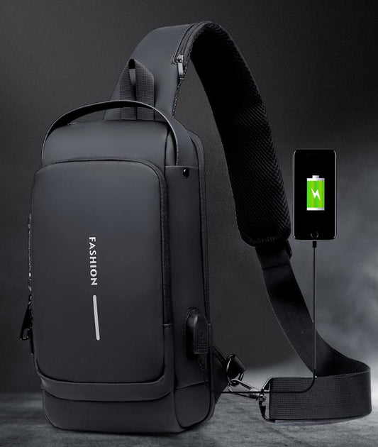 Belro carbon fiber anti-theft backpack with sleek black design, multiple compartments, and secure zipper closures.