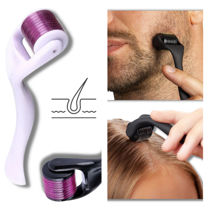 Belro dermal roller for hair and beard growth, featuring fine micro-needles for skin stimulation and improved hair density.