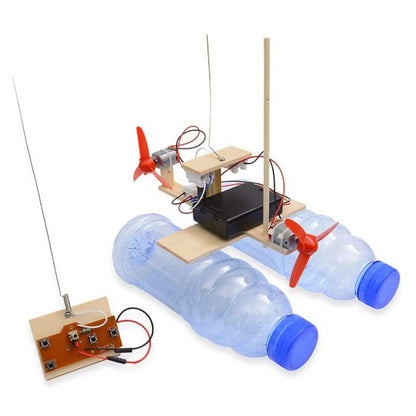 Wooden Belro RC boat for automotive racing, featuring a sleek design and detailed craftsmanship on water.
