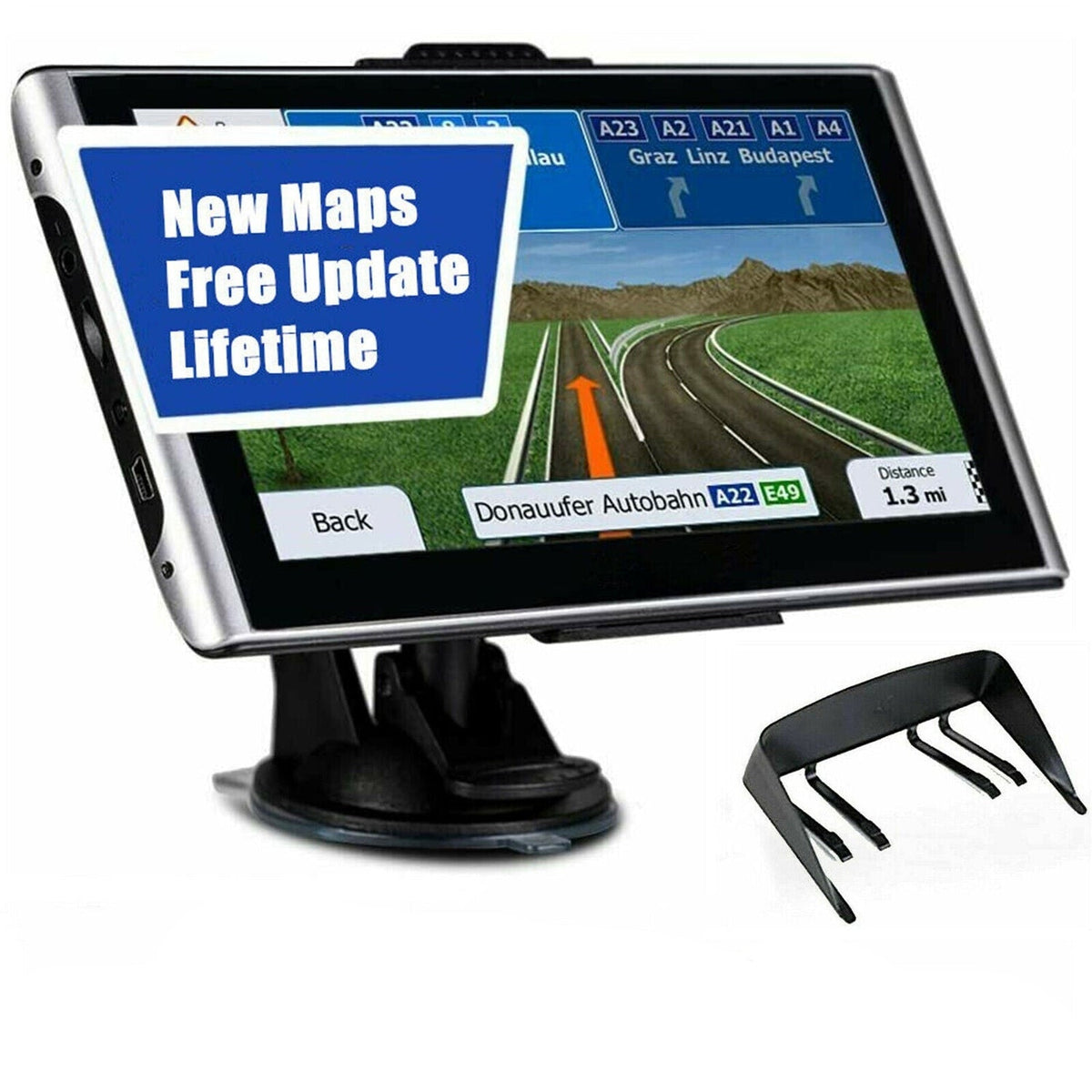 Belro 7-inch GPS navigation system for cars and trucks, featuring a sleek screen and user-friendly interface for reliable directions.