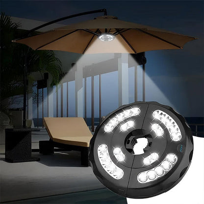 Belro umbrella accessory with built-in lighting for parasols, ideal for enhancing outdoor shade and ambiance.