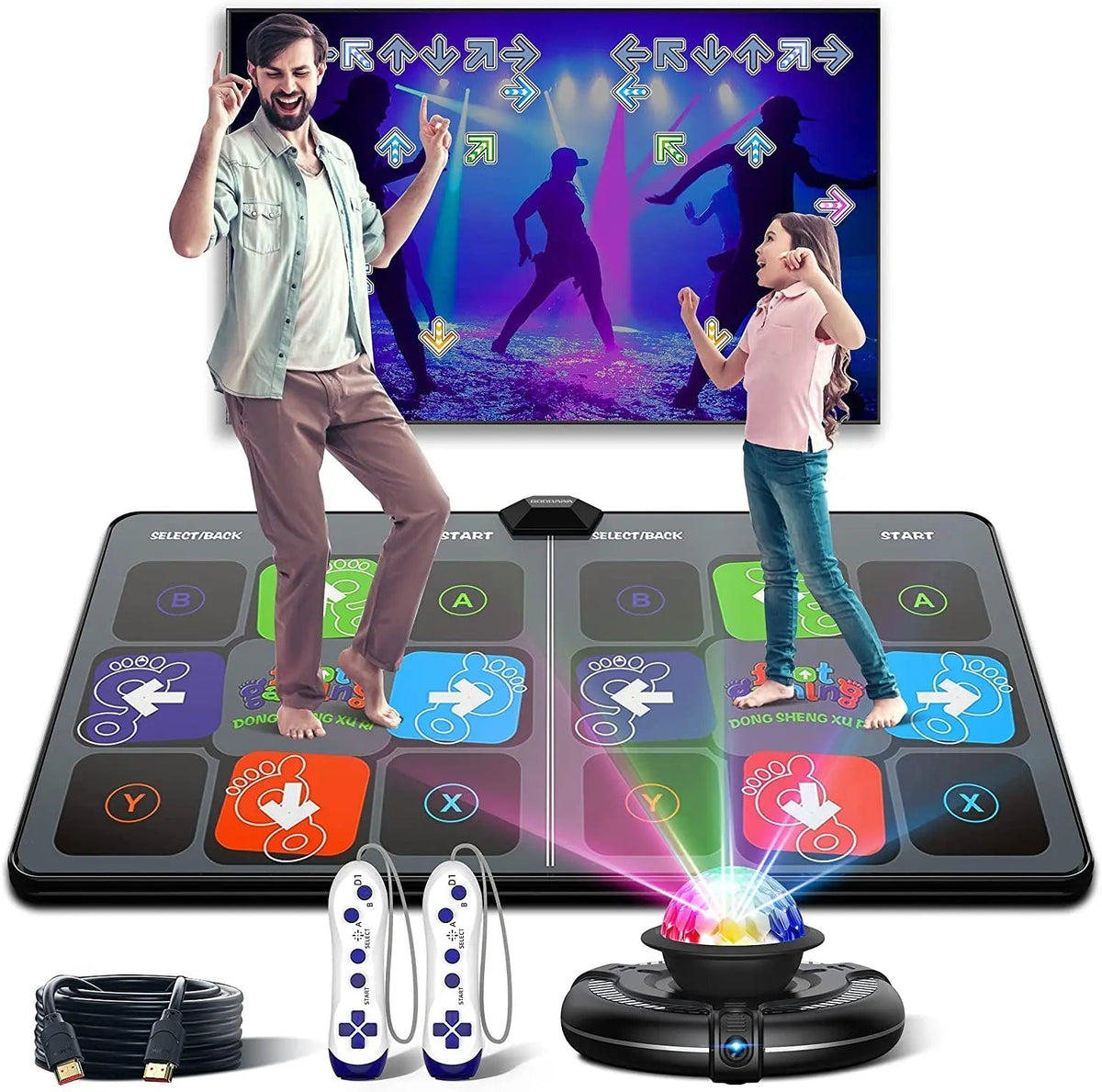 Colorful Belro children's dance mat with musical buttons and game zones, designed for active play and fun.