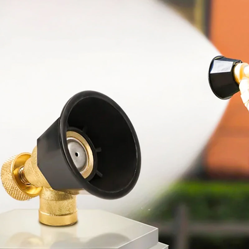 Belro high-pressure air swirl nozzle used for clothing applications, showing a close-up of the nozzle with swirling air flow.