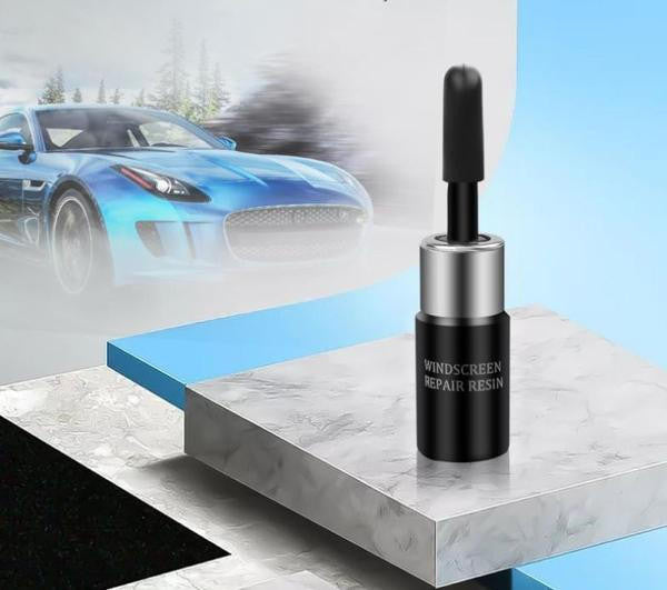 Belro glass and windshield repair kit for home and garden, shown with repair tools and materials for fixing cracks and chips.