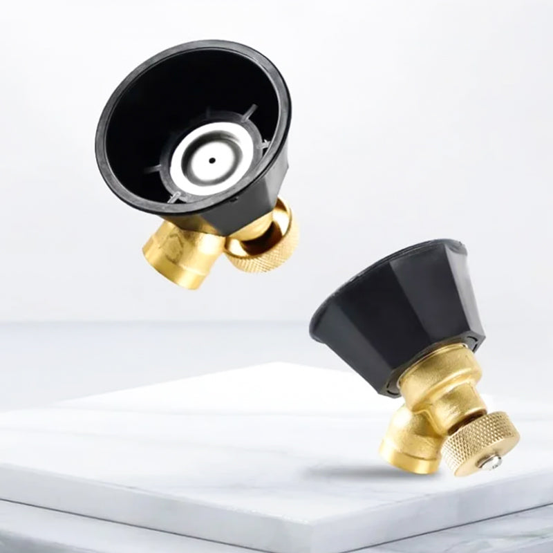 Belro high-pressure air swirl nozzle for clothing, showcasing a compact, durable metal nozzle with swirling air design for efficient airflow.