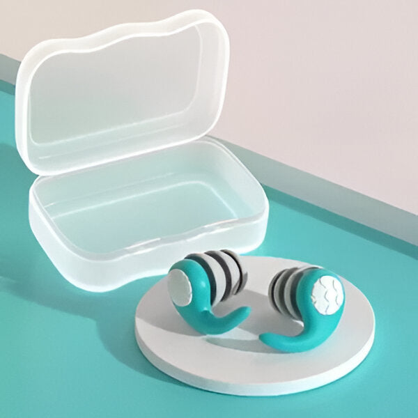 Belro silicone noise-canceling earplugs for health and beauty, shown in a close-up image highlighting their soft, flexible design