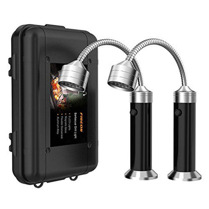 Belro magnetic barbecue LED light attached to a men's clothing item, providing hands-free illumination for outdoor grilling.