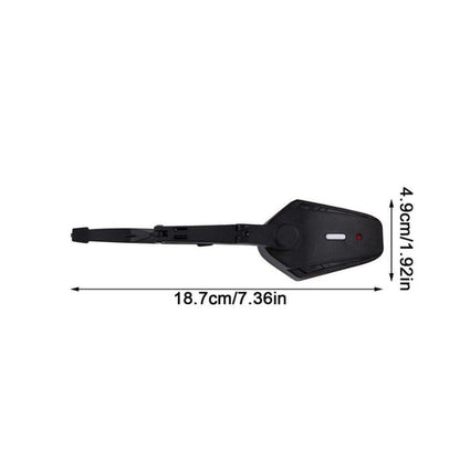 Belro motorcycle helmet windscreen wiper attached to a helmet visor, automotive accessory for motorcycle visibility.