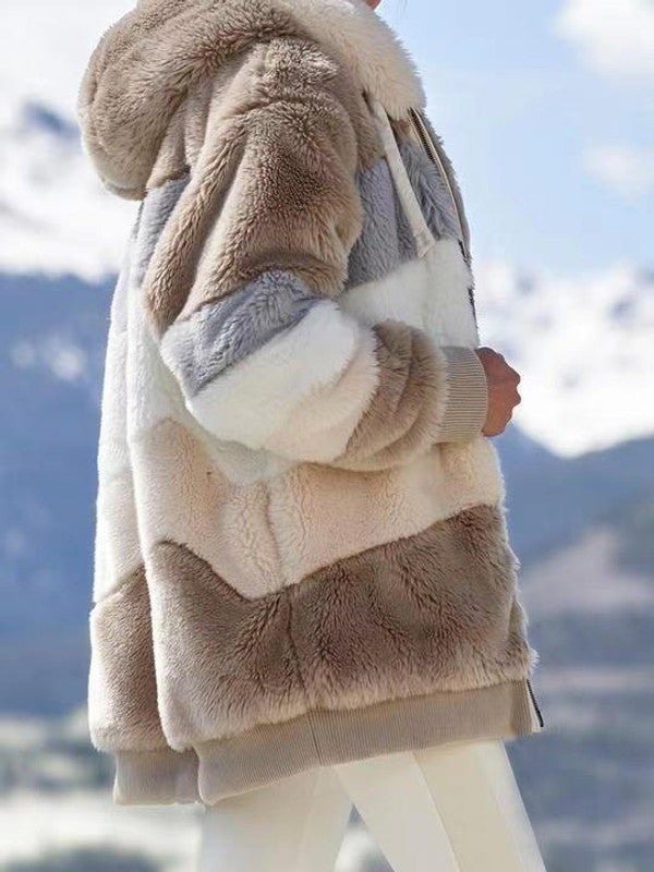 Multicolored hooded coat by Belro featuring a vibrant, multicolor design with a cozy hood, perfect for casual outdoor wear.