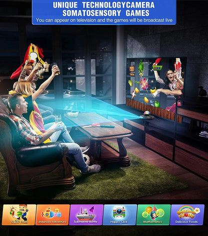 Colorful children's dance mat from Belro with illuminated panels and game buttons, designed for fun and interactive play.