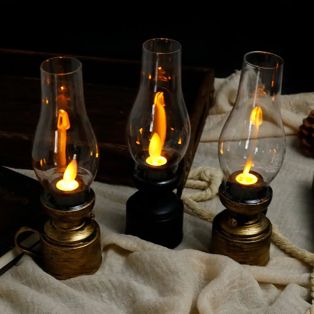 Mivoza LED lantern emitting warm light, battery-powered outdoor-safe decorative lamp for home and garden lighting.