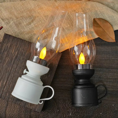 Mivoza LED lantern emits warm light, battery-powered, outdoor safe, decorative lamp ideal for home and garden lighting.