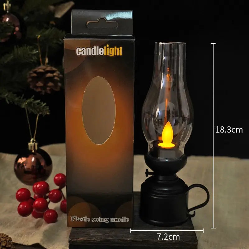 Mivoza LED lantern emitting warm light, battery-powered outdoor decorative lamp for home and garden ambiance.