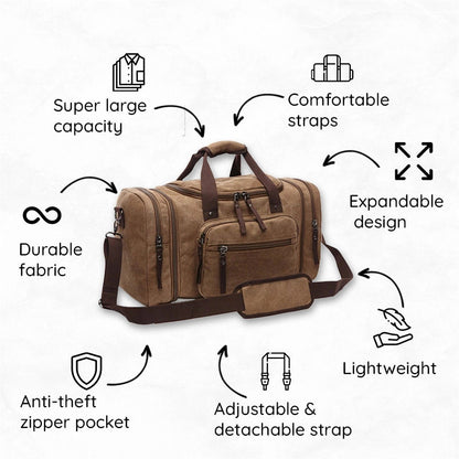Belro large capacity canvas travel duffel bag with sturdy handles and spacious interior, ideal for travel and luggage needs