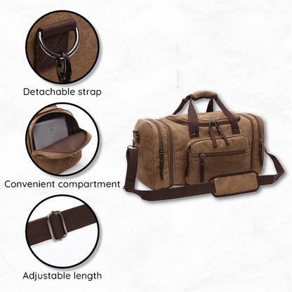 Belro large capacity canvas travel duffel bag with sturdy handles and spacious interior, ideal for extended trips and travel needs.