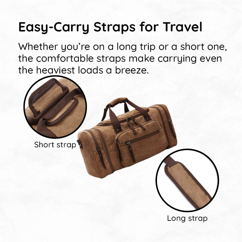 Belro large capacity canvas travel duffel bag with sturdy handles, ideal for spacious luggage and travel storage.