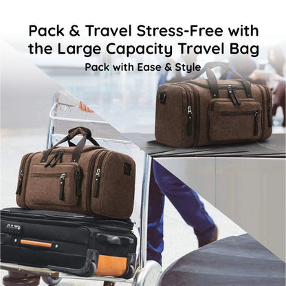 Belro large capacity canvas travel duffel bag with sturdy handles and spacious interior for luggage and trips.