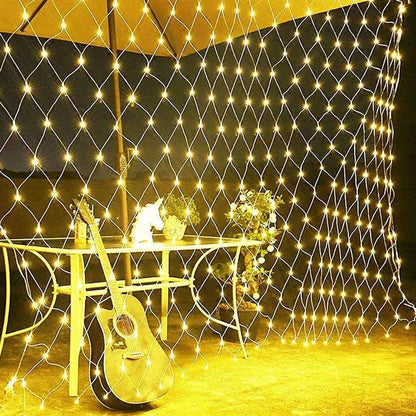 Belro LED net lights for outdoor home and garden decor, perfect for weddings, parties, and festive wall backgrounds.