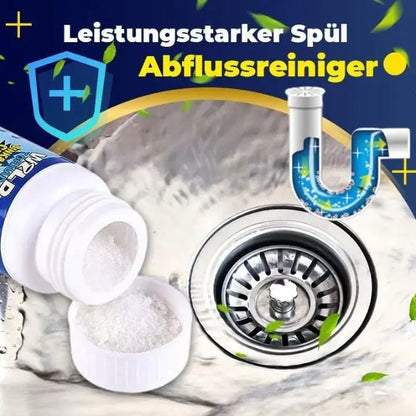 Mivoza powerful drain cleaner bottle, designed to remove grease, hair, and blockages from kitchen and bathroom drains.