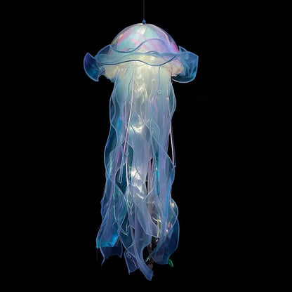 Color-changing LED jellyfish decorative light by Mivoza, hanging ambient night light with glowing, atmospheric aquatic design.