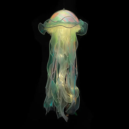 Color-changing glowing jellyfish decorative light by Mivoza, hanging LED lamp creates ambient mood lighting for home and garden.