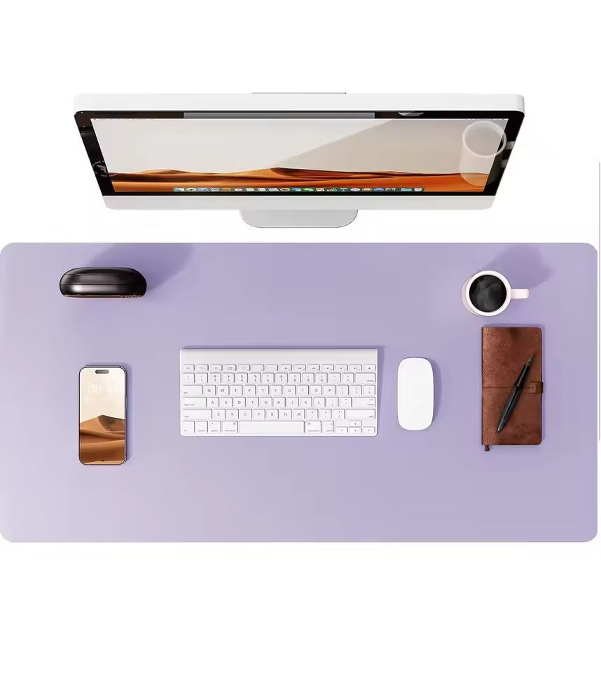 Light purple leather desk mat by Belro, stylish and smooth surface for home and garden desk organization.