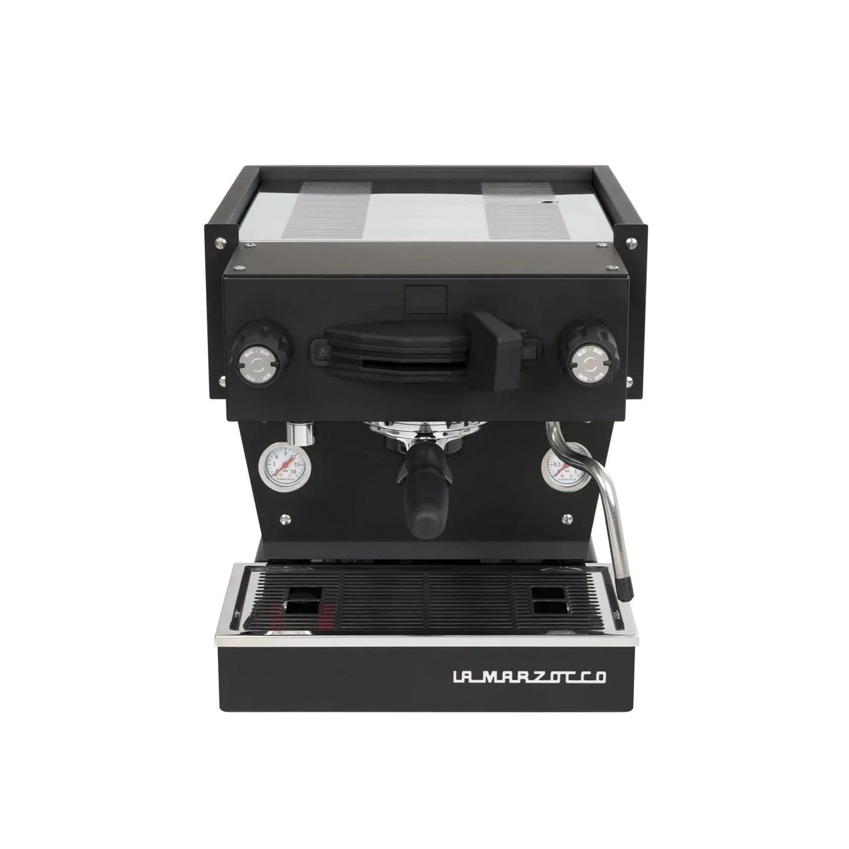 Black La Marzocco Linea Mini espresso machine by Casavibeo with sleek design and professional-grade features for home brewing.