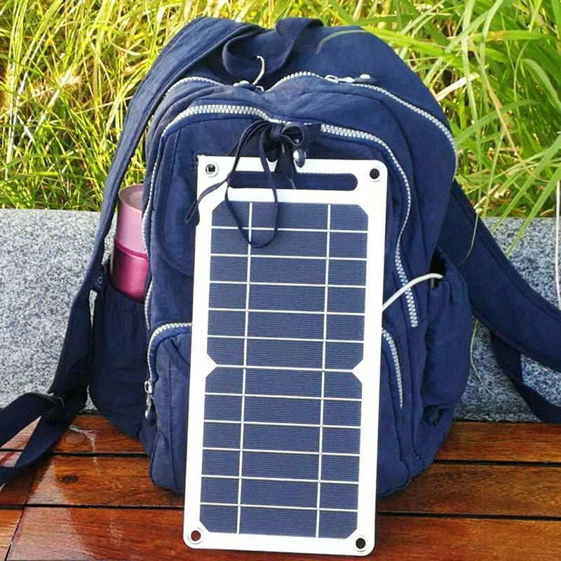 Belro waterproof solar panel with portable USB battery, ideal for outdoor electronics charging and solar power solutions.