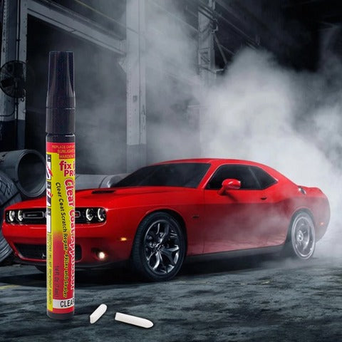 Belro Car Scratch Remover Pen for home and garden, shown next to a car, designed to repair minor scratches and blemishes.