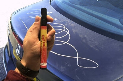 Belro Car Scratch Remover Pen shown with a close-up of a car surface, designed to repair minor scratches and scuffs effectively.