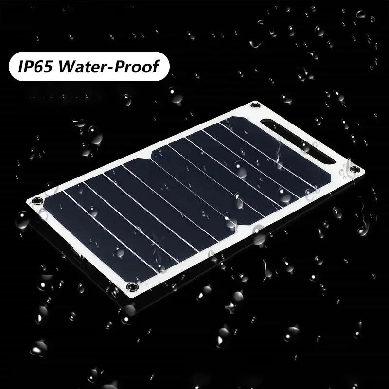 Belro waterproof solar panel with portable USB battery for electronics charging, outdoor power solution
