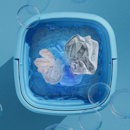 Mini folding washing machine by Belro, compact outdoor home appliance with control panel and foldable design for easy storage.