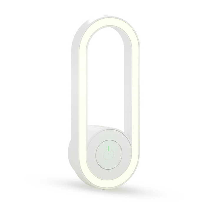 Belro ultrasonic LED mosquito repellent night light with sleek design, emitting soft light to deter mosquitoes in a room.