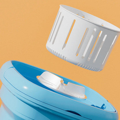 Compact Belro Mini Folding Washing Machine for outdoor use, showing its foldable design and control panel in a home and garden setting.