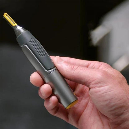 Belro ultra-thin precision trimmer for personal care, showing sleek design and detailed blade features.