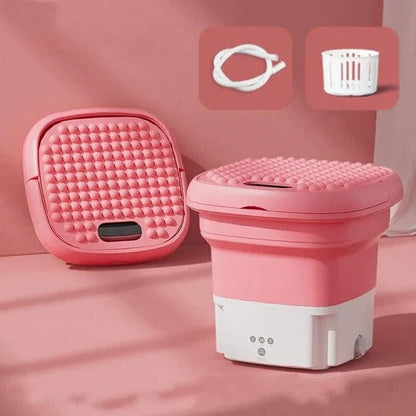 Belro Mini Folding Washing Machine for outdoor use, compact home laundry appliance with foldable design and control panel.