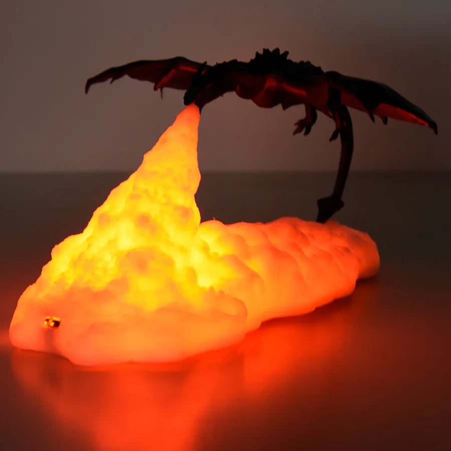 Belro Fire-Breathing Dragon Lamp night light with detailed dragon design and glowing LED accents, perfect for ambient lighting.